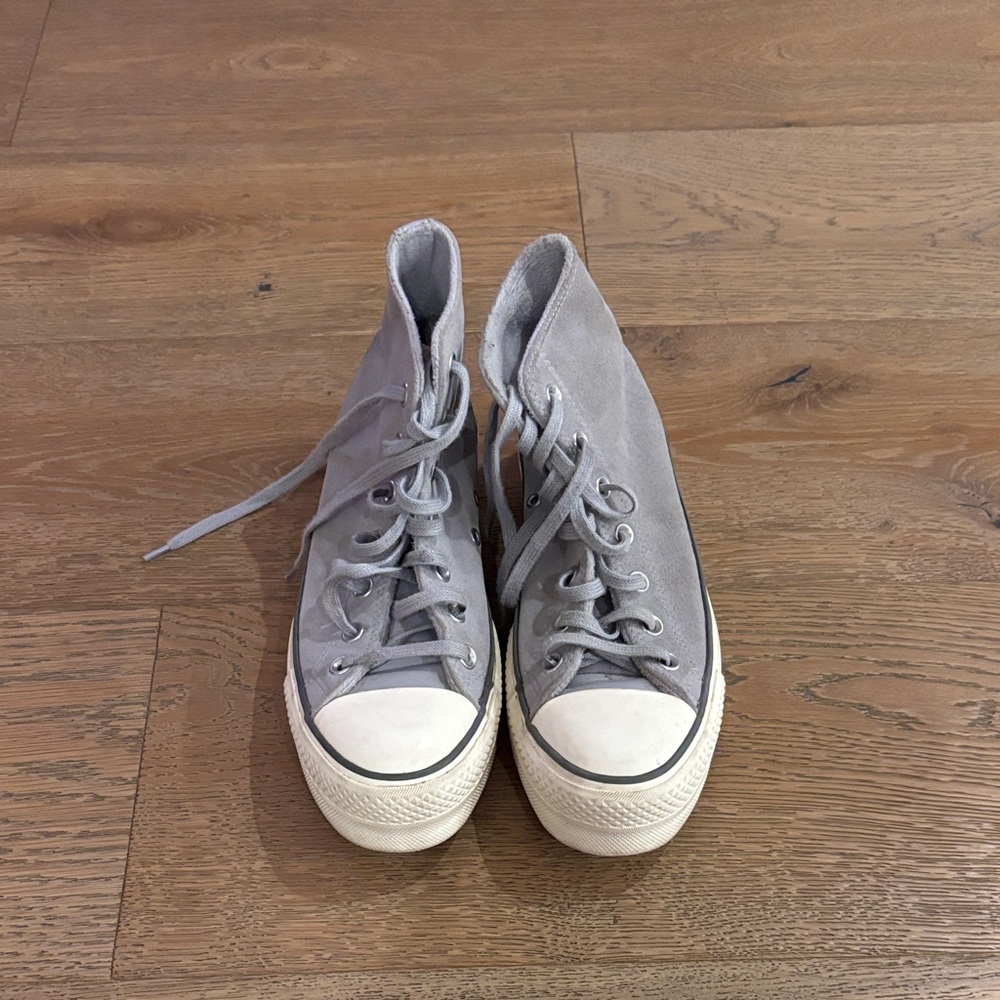 Periwinkle, Suede Converse High-Tops with White Soles: Size 8